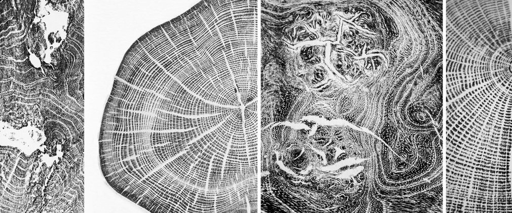 prints created by hand from wood