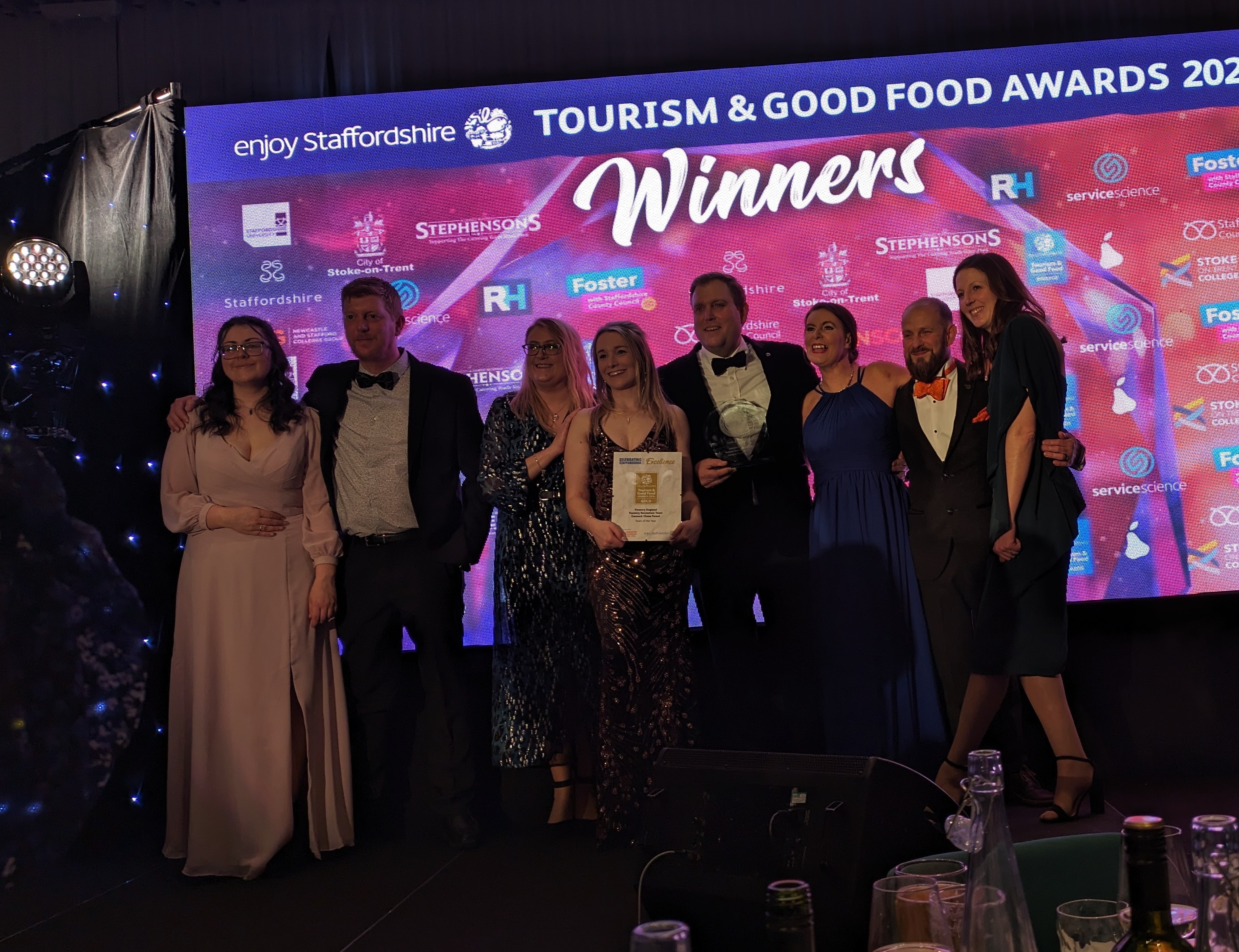 Cannock Chase Team receiving award for Team of the Year