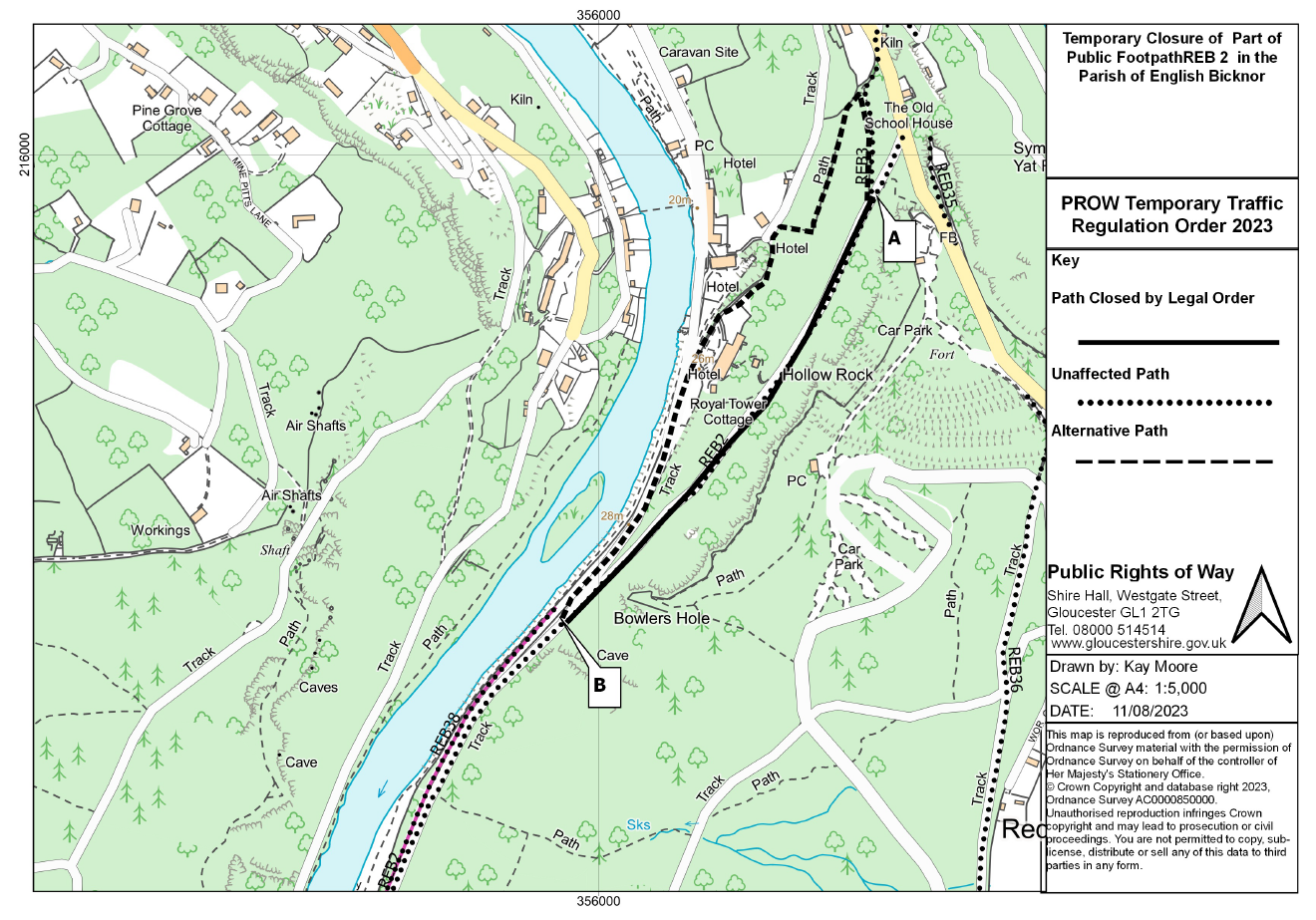 PROW Temporary Traffic Regulation Order Map
