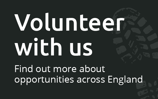 Volunteer with us invitation - click to discover volunteer opportunities across England 