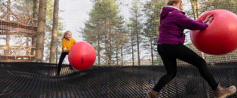 kids playing on outdoor nets activity