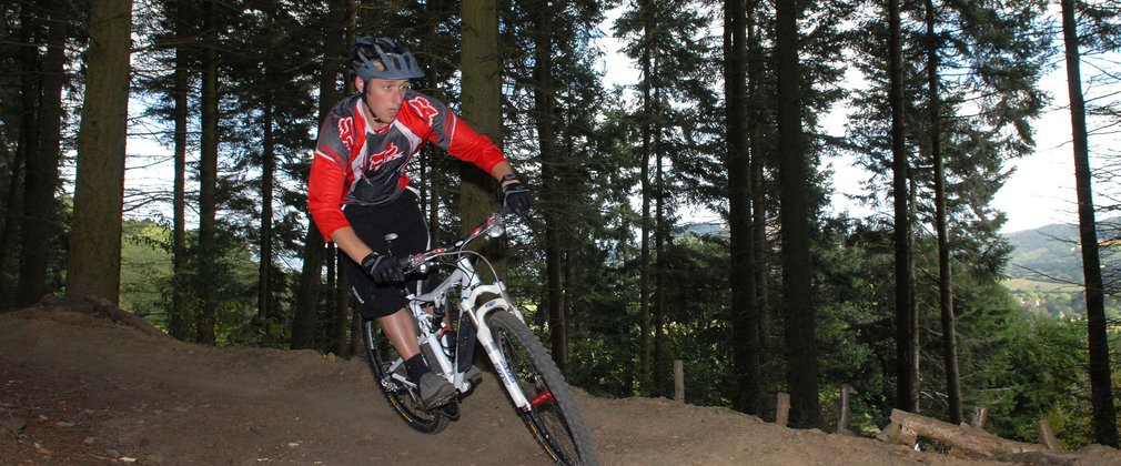 Professional cyclist at Eastridge
