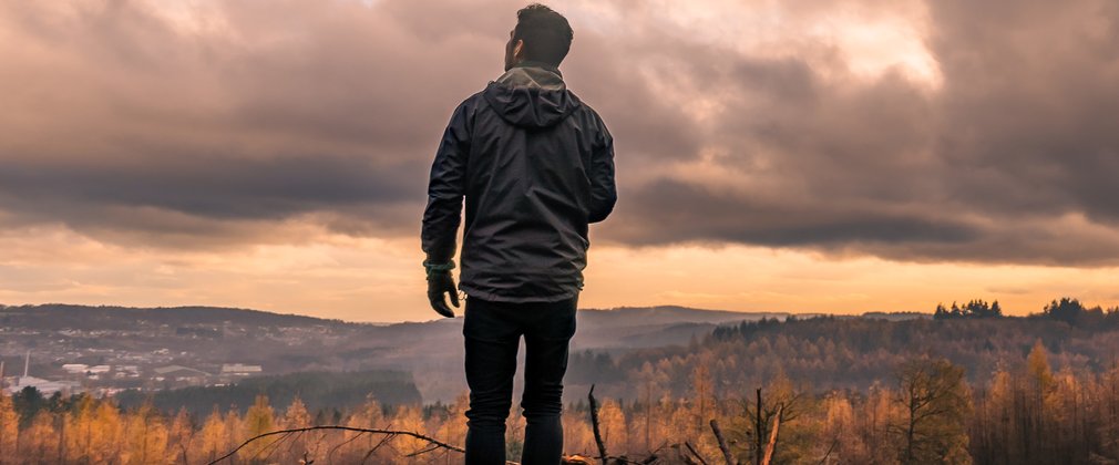 Man in forest
