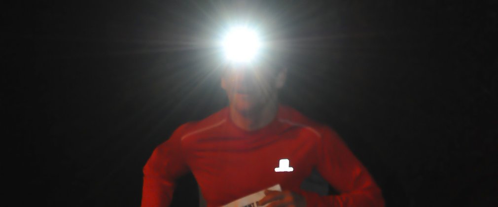Running with a head torch