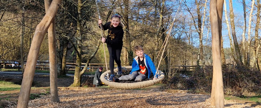 kids on a swing