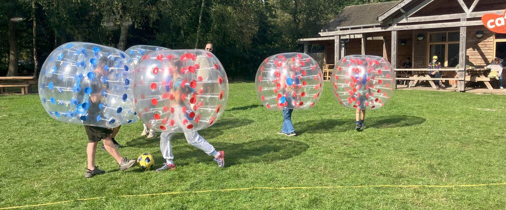 Family Activity Day zorb ball football outside the cafe