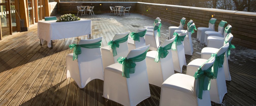 Dalby weddings terrace in low sun