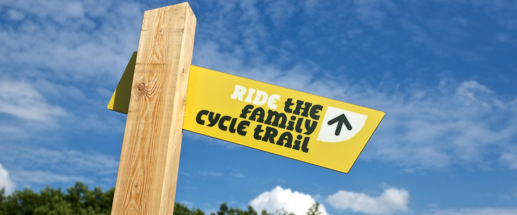 Family Cycle ride signpost