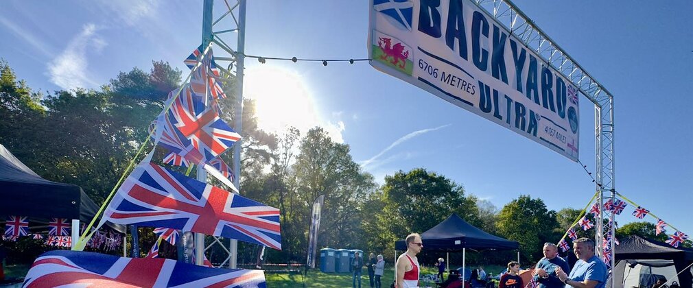 man lines up for backyard ultra lap
