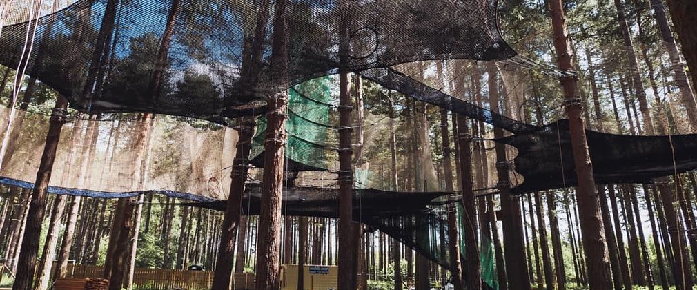 Go Ape Nets strung up high in the trees