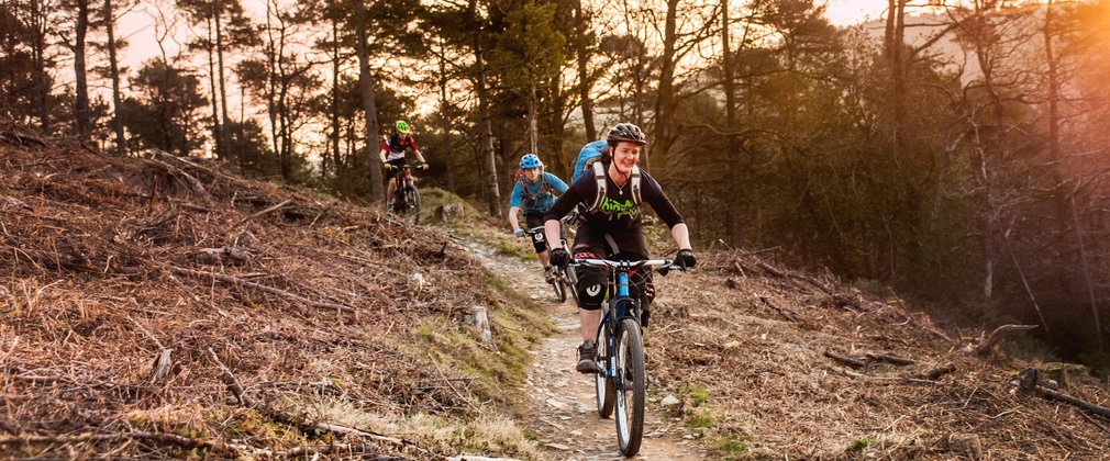 Mountain Biker in Orange Light 