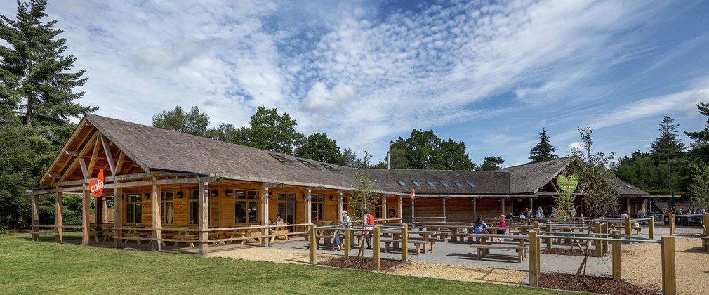 Alice Holt Visitor Centre in the sunshine 