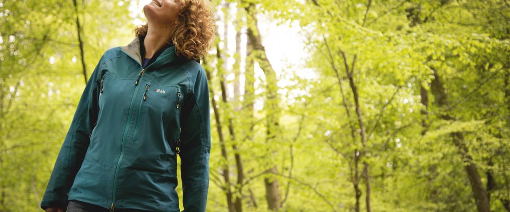 Kate Humble looking up at canopy