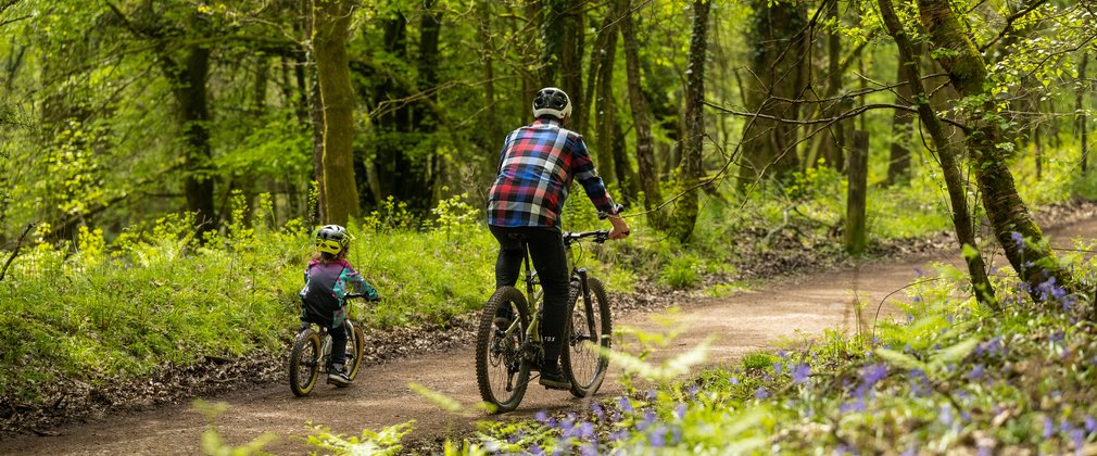 Father and son cycling