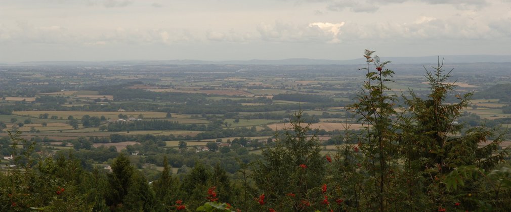 View across Blackdown Hills from viewpoint 