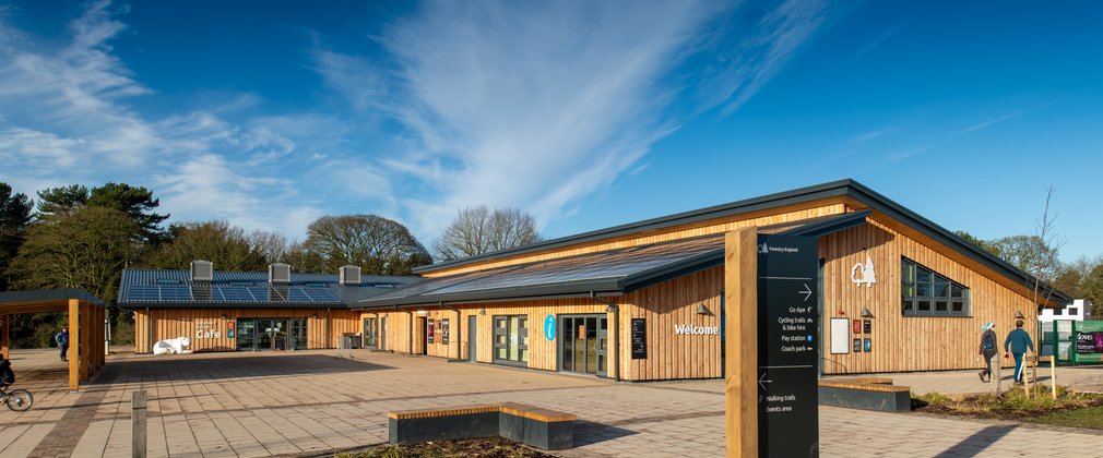 Delamere Forest Visitor Centre on a sunny day