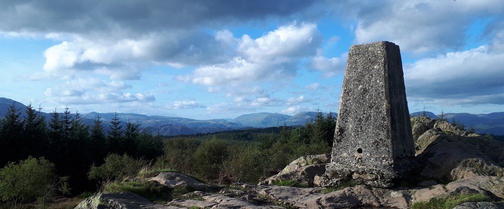 View of forest and hills from Carron Crag trail at Grizedale