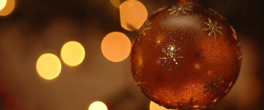 A close up of a Christmas bauble