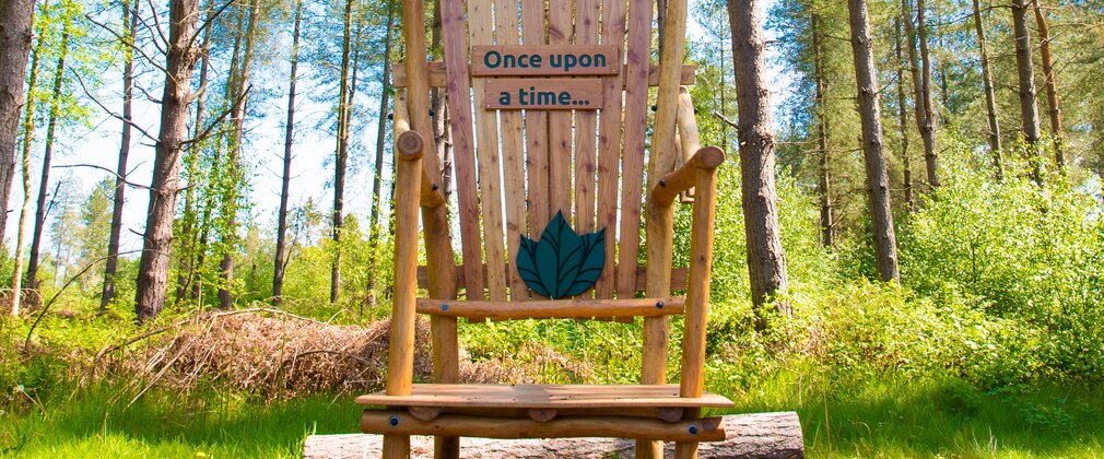 Story telling chair at Delamere Whitefield trail