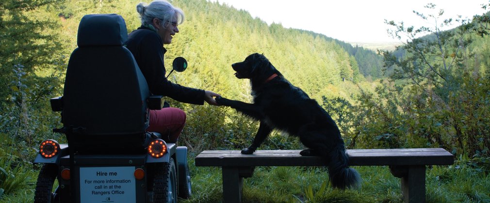 Visitor with Tramper and Dog