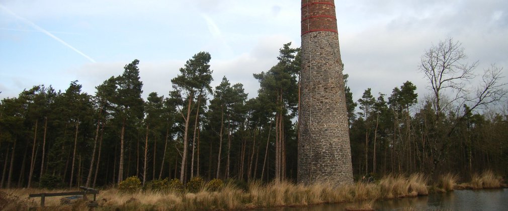 Smitham Chimney and pond at East Harptree Wood