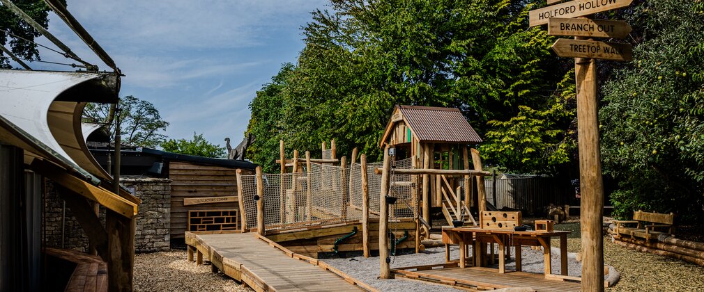 wooden play area for children