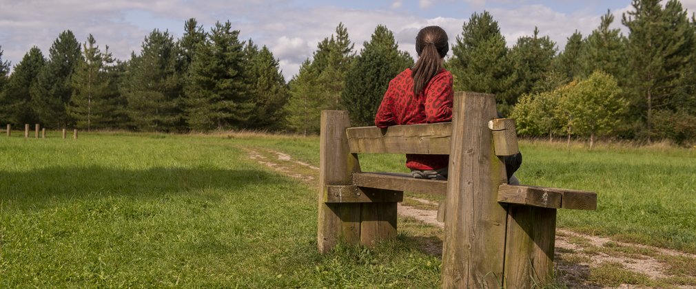 Sitting on a bench