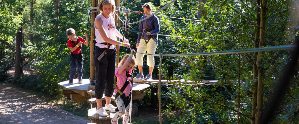 Family at Go Ape tree top junior