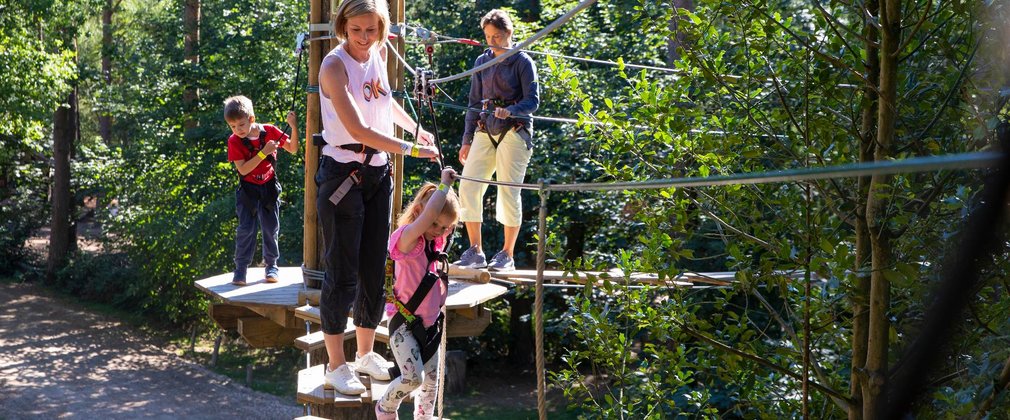 Family at Go Ape tree top junior 