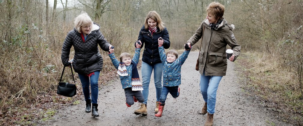 Family Walking at Fineshade Wood