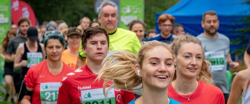 Group of people at the start of a race