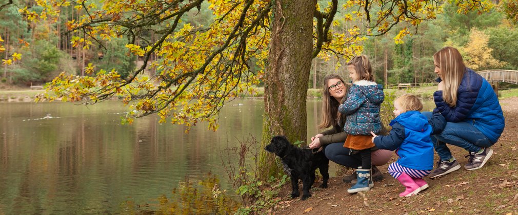 Family around lake Forest of Dean