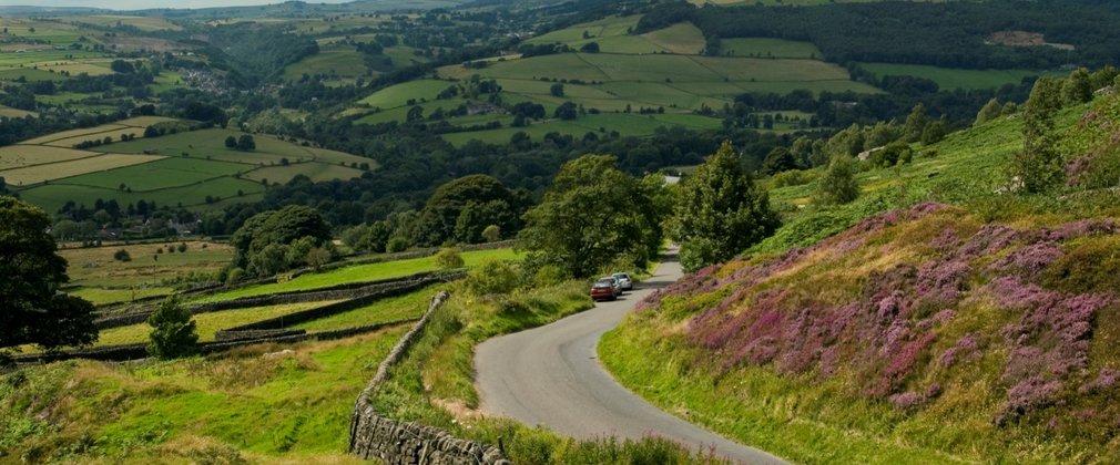 Road running through the Peak District