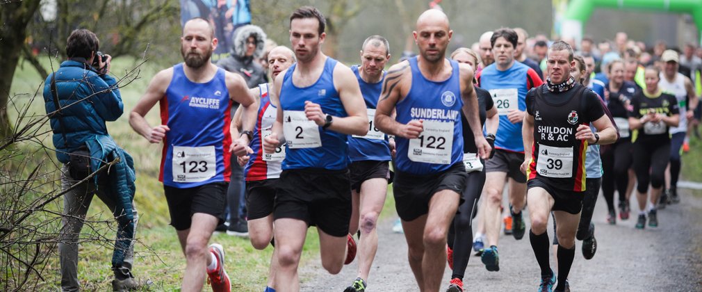 Runners at start of Hamsterley 10k