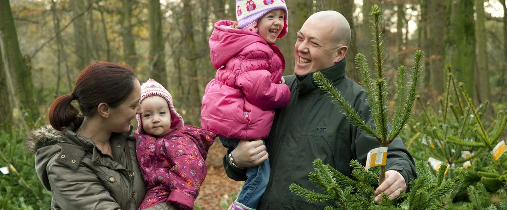 Family choosing a christmas tree
