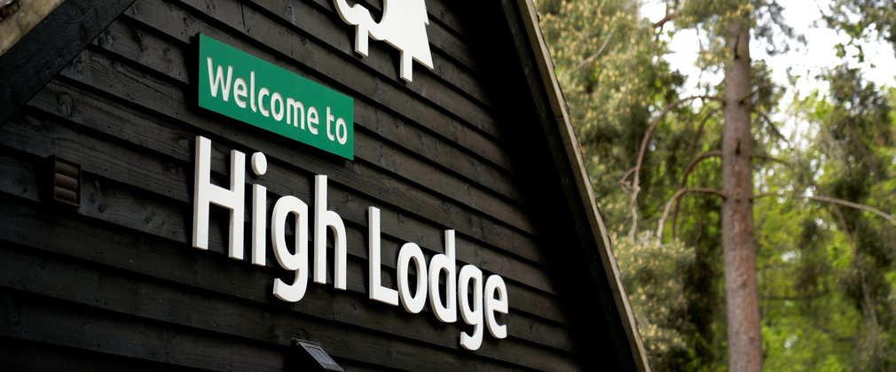 Welcome to High Lodge sign
