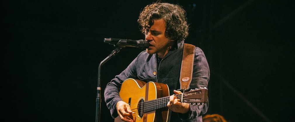 Jack Savoretti performing on stage at Forest Live