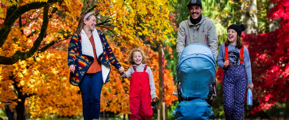 Family in the forest