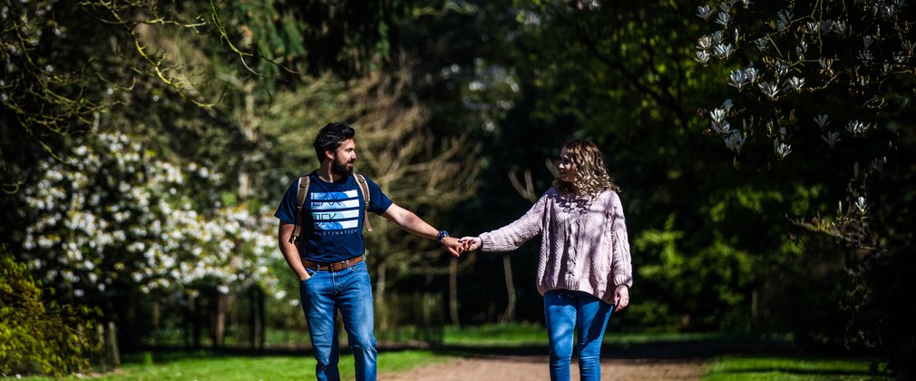 Boy and girl on walk 