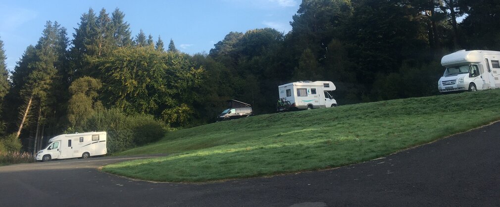 Campervans parked up in a car park