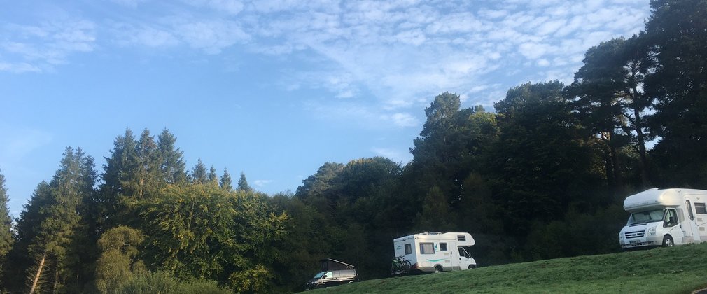 Campervans parked up in a car park