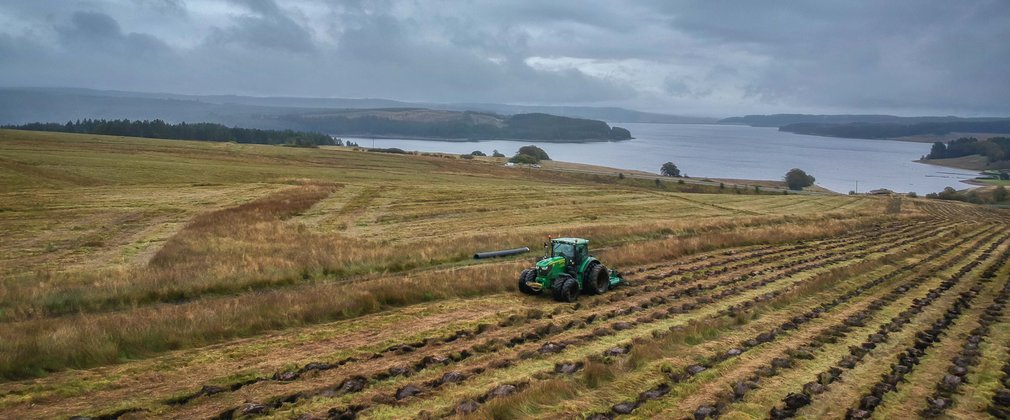 Ground preparation for Rushy Knowe tree planting in Kielder Forest