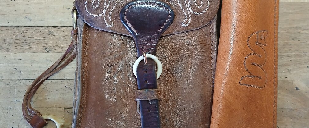 A handmade leather bag