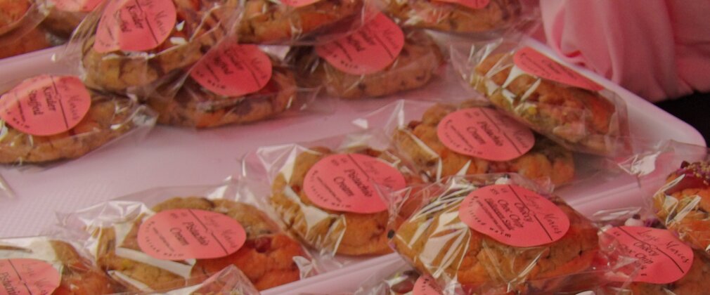 A market school selling cookies 