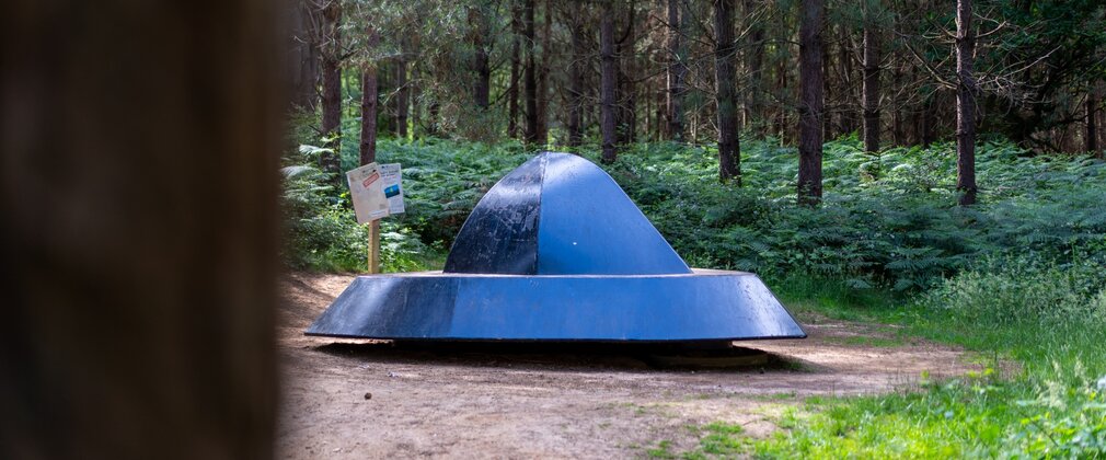 UFO sculpture at Rendlesham Forest