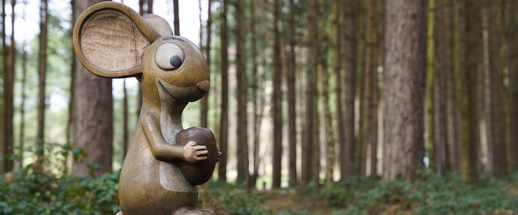 Gruffalo's friend, Mouse sculpture in the forest