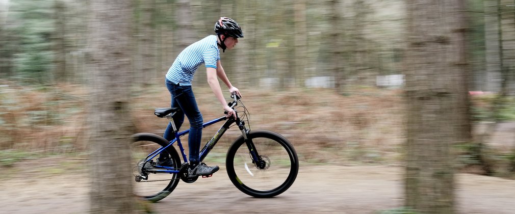 Boy on mountain bike