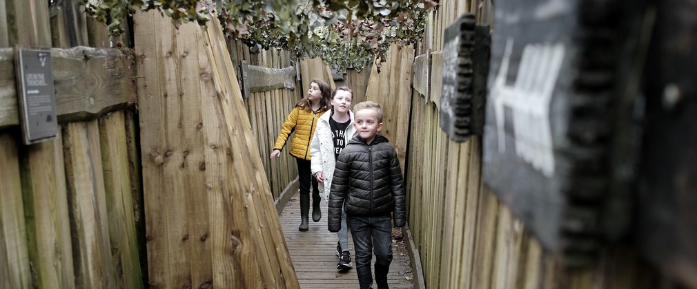 Children in trenches exhibition