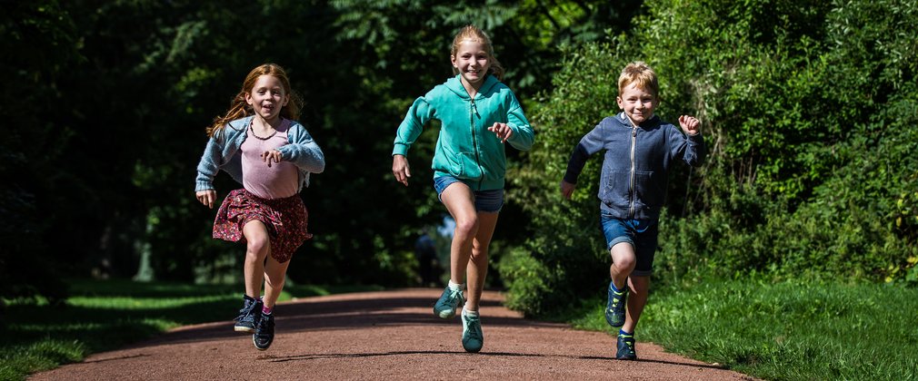 Kids running Westonbirt