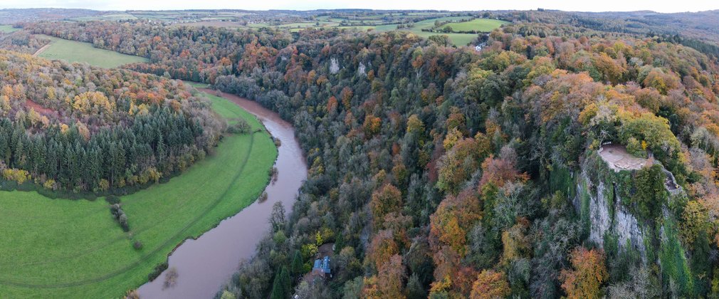 Aerial image of River Wye and Symonds Yat Rock